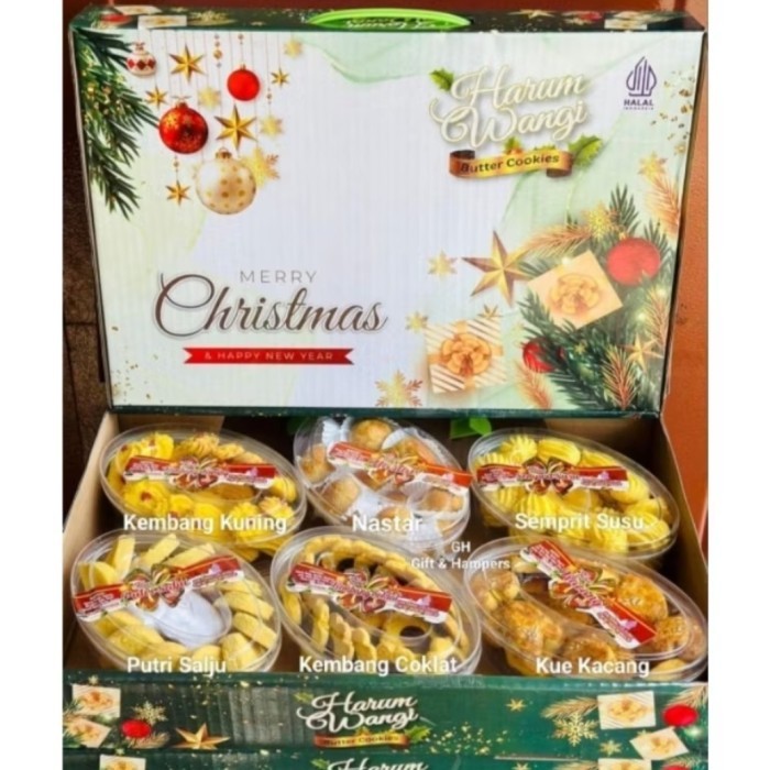 

KUE NATAL ENAK KUE KERING CHRISTMAS BHN PREMIUM ISI 6 TOPLES / HAMPERS