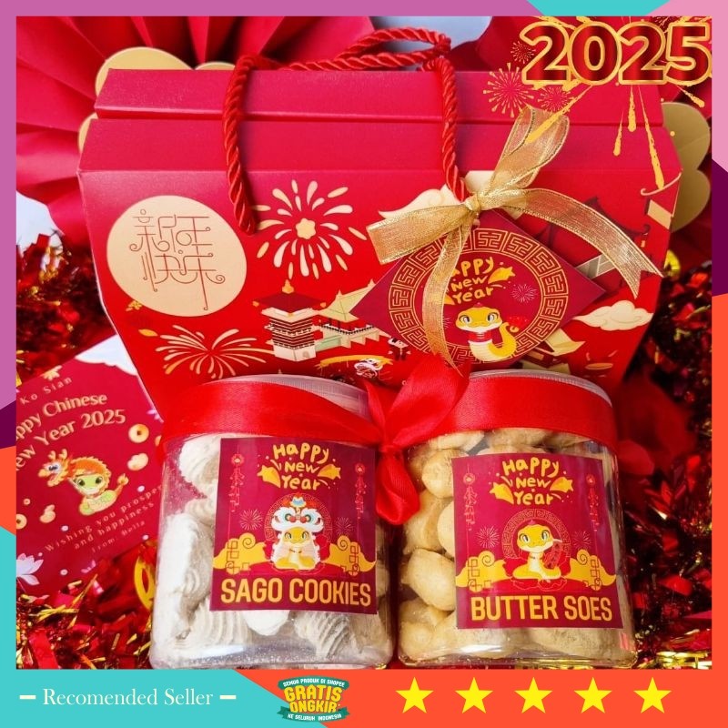 

Promo Murah Souvenir Kado Pernikahan Lebaran Idul Fitri Natal Imlek / Hampers Imlek CNY / Hampers Imlek Kue Kering / Kado Imlek Tahun Ular ( FU )