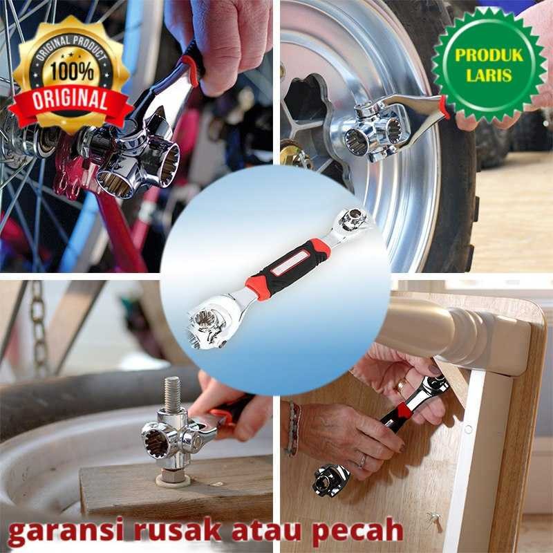 Kunci Pas Buka Baut Tools Ring Wrench Bulat Adjustable Inch Universal Tang Inggris Fukung Karet Lede