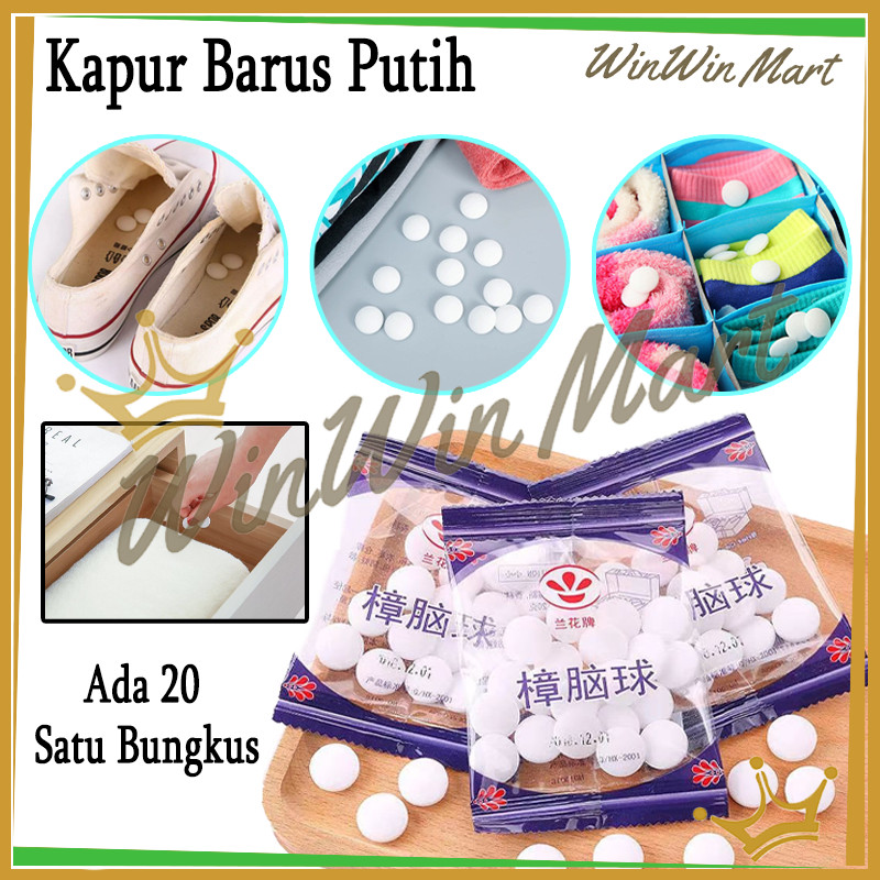 WWM 9PCS Kapur Barus Putih/Kapur Barus Swallow Naphthalene Disk Ball/ Sachet Kapur Barus