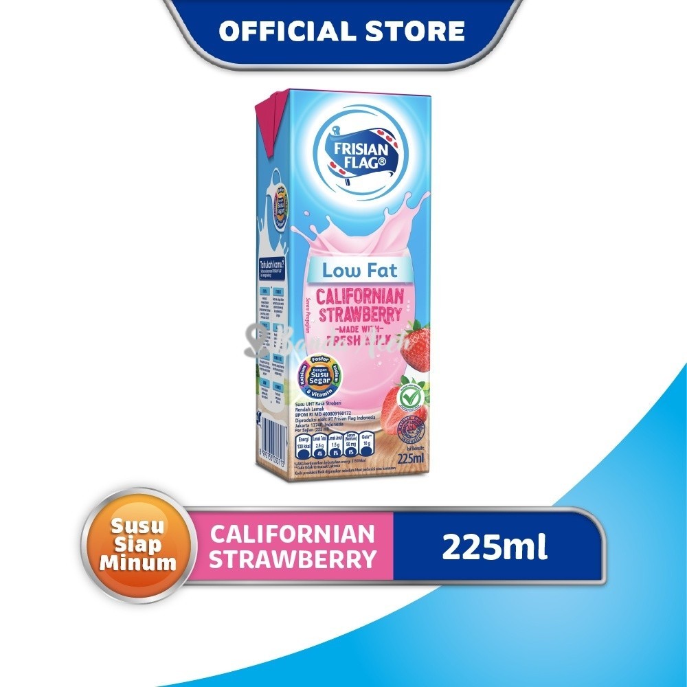 

(Aceh) Frisian Flag UHT PLS Low Fat CAL Strawberry 225 ml