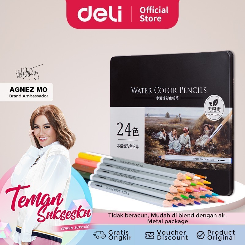 

Deli Pensil Warna Cat Air / Watercolor Pencil - 36C Warna/color 6522