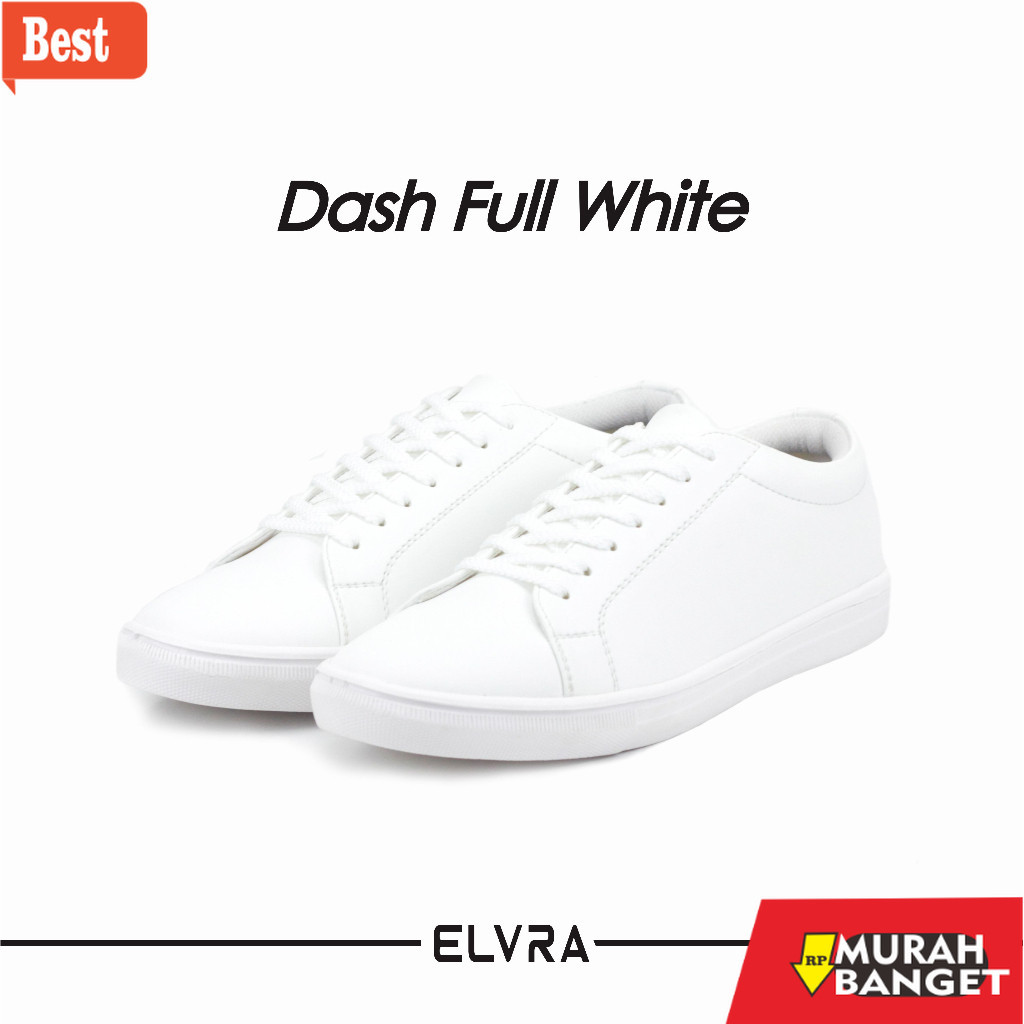Sneakers pria terbaru- ELVRA Footwear - Sepatu Putih Sneakers Putih Sepatu Pria Kasual Casual - Dash