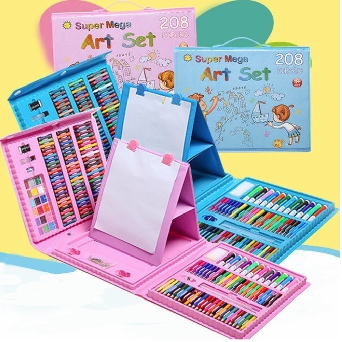 

PROMO!! -Crayon Anak Set Isi 208 Pcs Pensil Warna Alat Lukis Mewarnai Lengkap - 150pcs Biru