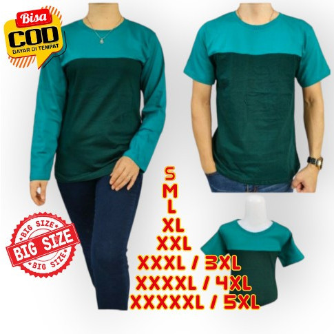 Kaos ANAK dan DEWASA sampai BIG SIZE XXXXXL ( 5XL ) : Kaos HIJAU TOSCA DAN HIJAU BOTOL : Kaos Raglan