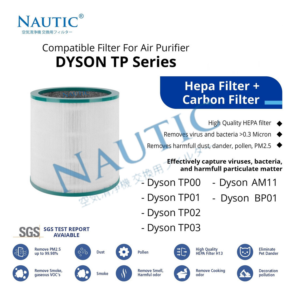 Replacement Filter HEPA untuk Dyson Pure Cool Link TP00 TP01 TP03 TP02