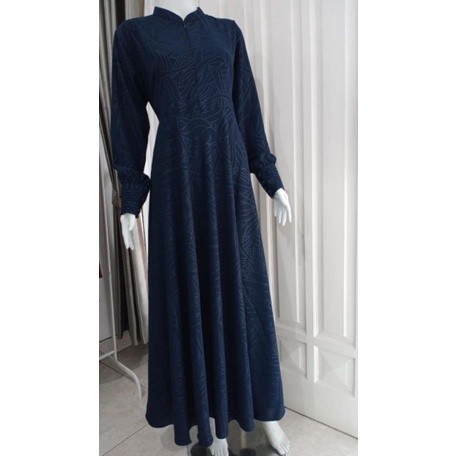 pakaian wanita navy/gamis wanita biru dongker/gamis wanita navy - S