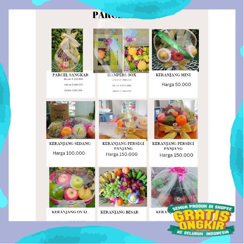 

Parcel Buah Jogja Free kartu ucapan (khusus Jogja instant delivery)/ kuning coklat abu ungu sage