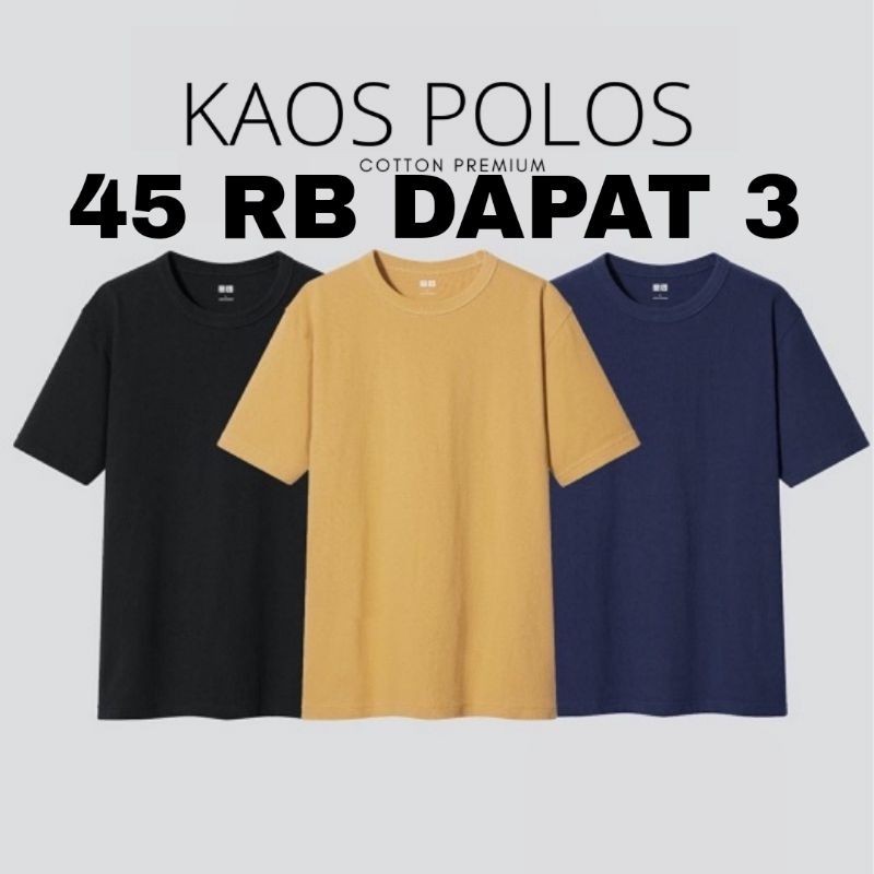 PAKET 3 KAOS POLOS TERMURAH/KAOS POLOS/BAJU POLOS/KAOS POLOS TERMURAH