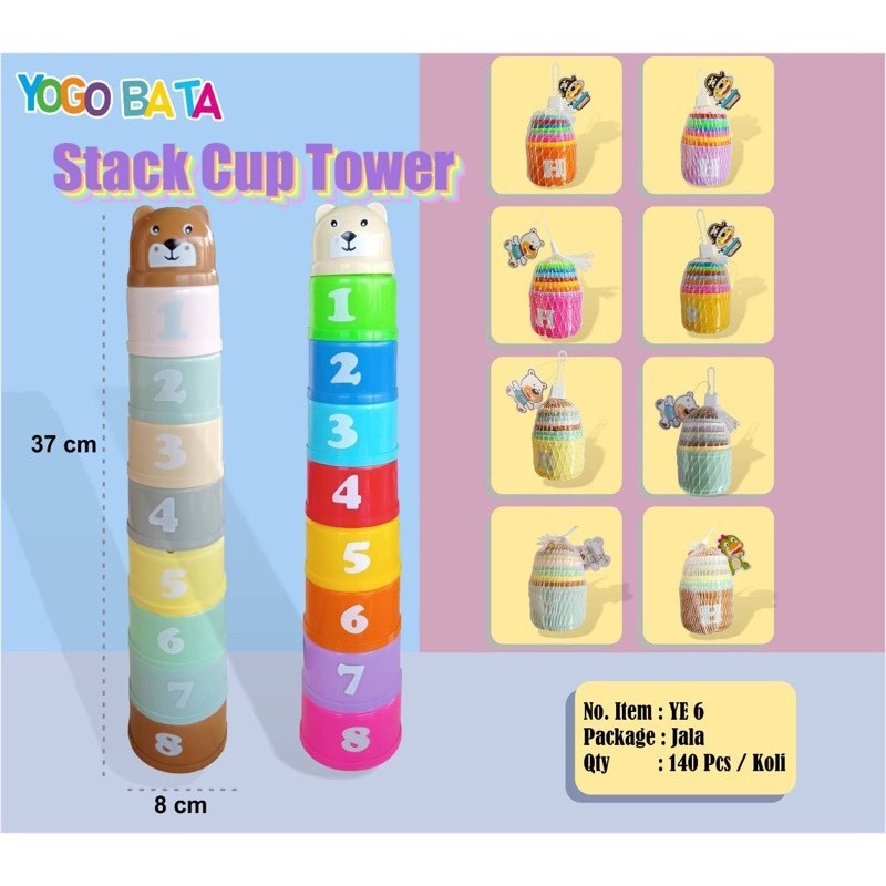 Mainan Anak Susun Gelas Warna Warni / Stacking Cup Toys / Mainan Edukasi