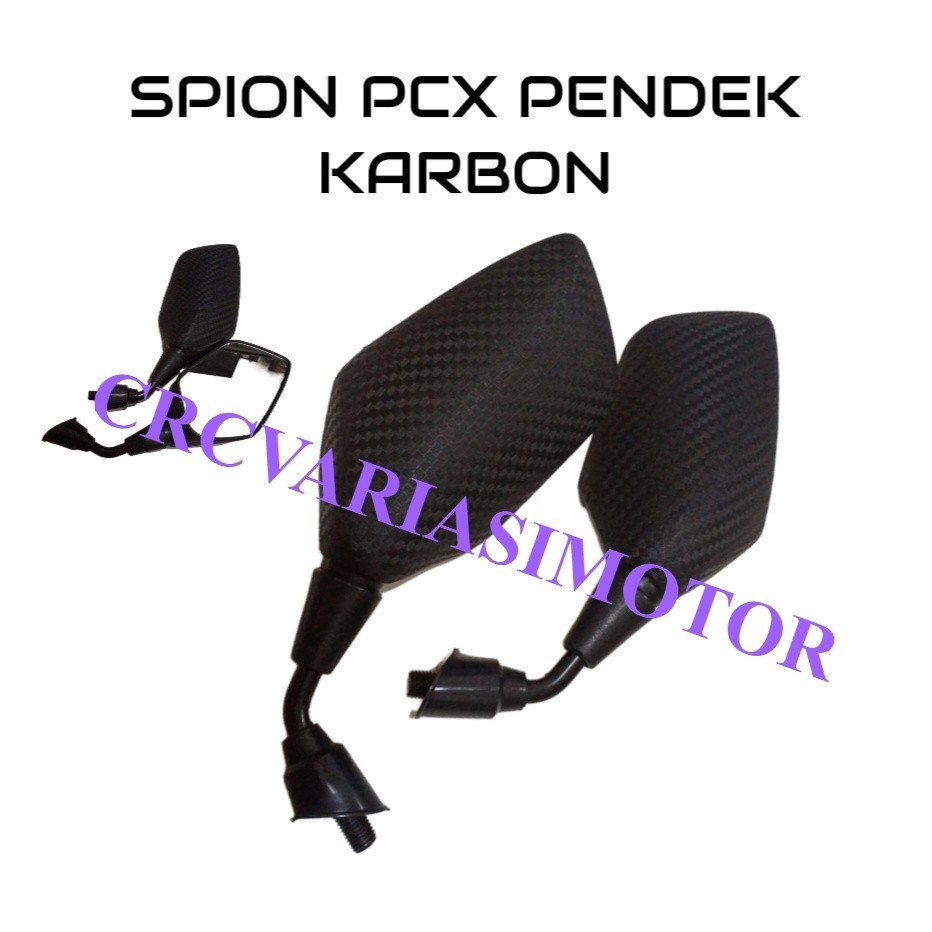 #CRC#Spion Motor Spion Pcx Spion  Tangkai pendek KARBON Universal Buat Semua H & Y Bisa