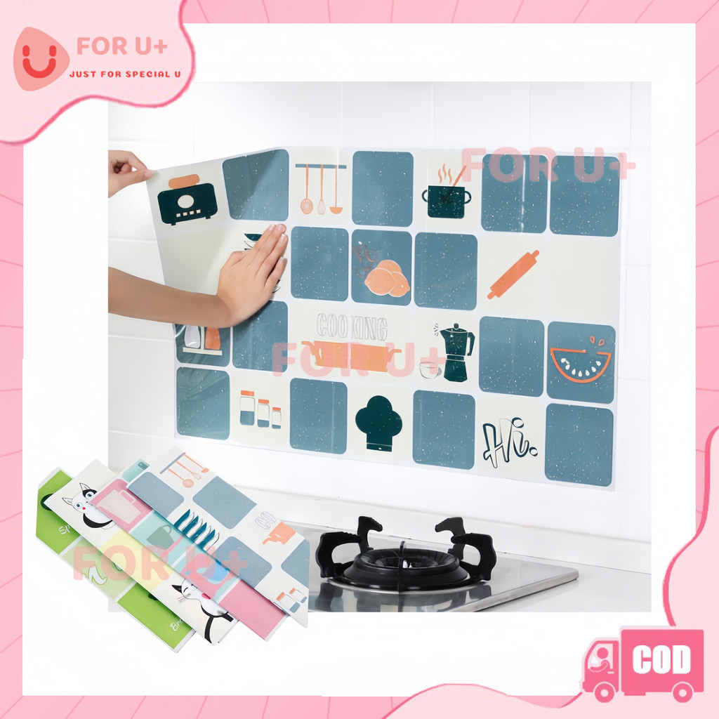 Wall Stiker Dinding Dapur Anti Minyak / Api Wallpaper Sticker Alumunium Foil Dekorasi Dapur / Sticke