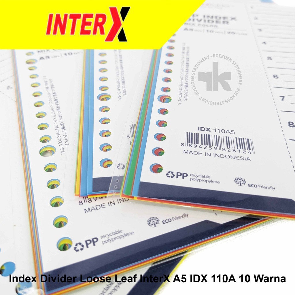 

InterX Index Divider Loose Leaf A5 10 Warna IDX-110A5