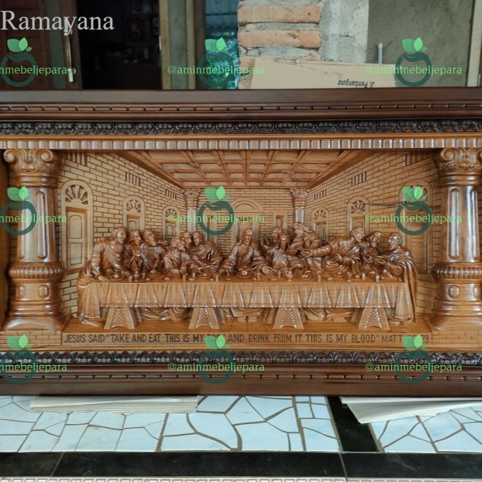 

Perjamuan kudus kayu jati ukiran jepara Murah