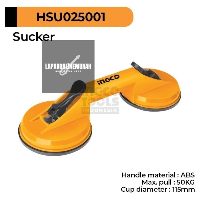 Glass Suction Cup (50Kg) INGCO HSU025001 - Kop Kaca Kaki 2 Dua Jaw Leg Vacuum Sucker