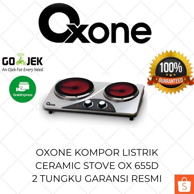 Oxone Kompor Listrik 2 Tungku Ceramic Stove OX 655D Stainless Steel Murah Low Watt Original