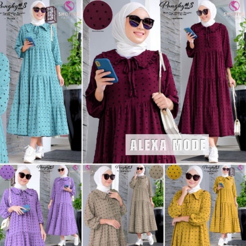 Gamis Wanita Muslim Crinkle / Dress Midi Crinkle Airflow / Pungky dress Ld 110cm fit to XXL / Gamis 