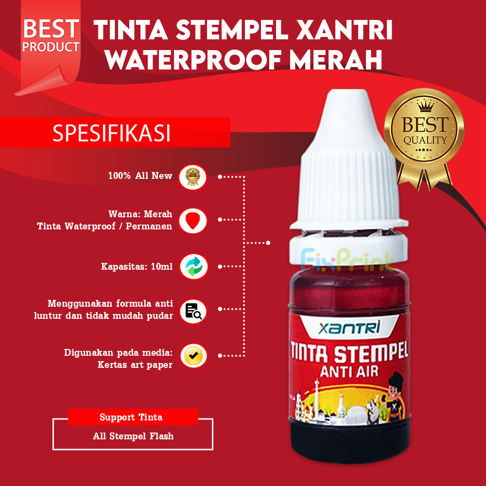 

Tinta Stempel Flash Waterproff Refill Stamp Ink 10ML 10 ML murah