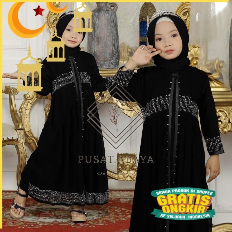 ABAYA GAMIS HITAM ANAK DUBAI 475/nude yellow kuning mustard