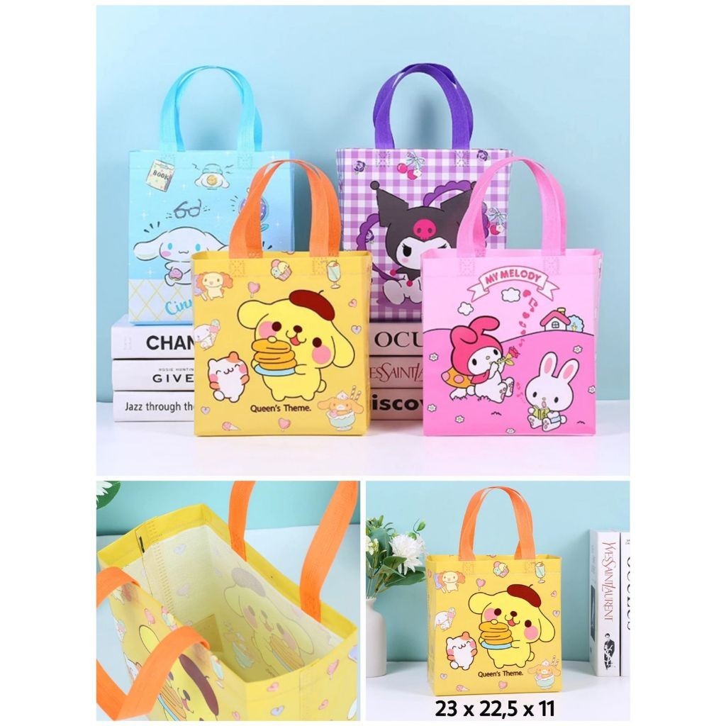 

(BJ) GOODIE BAG TAS SOUVENIR KADO ULANG TAHUN ANAK MOTIF SANRIO CINNAMOROLL KUROMI MELODY