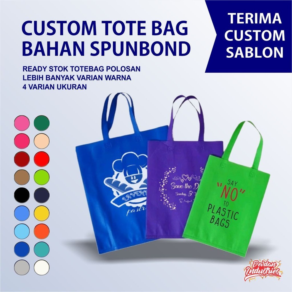 

TOTE BAG CUSTOM TAS SABLON LOGO CUSTOM TAS BRAND