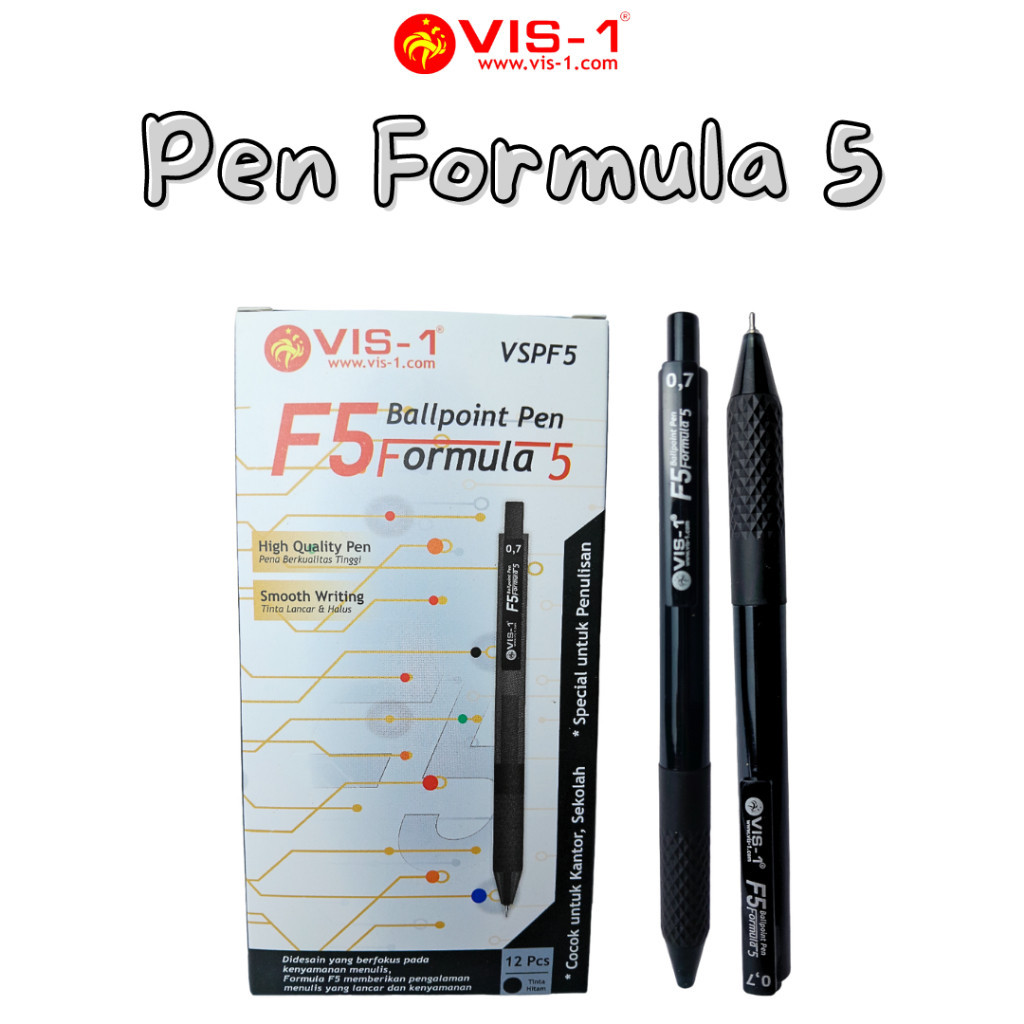 

Vis-1 Pulpen F5 Hitam 0.7mm Satuan - VSPF5