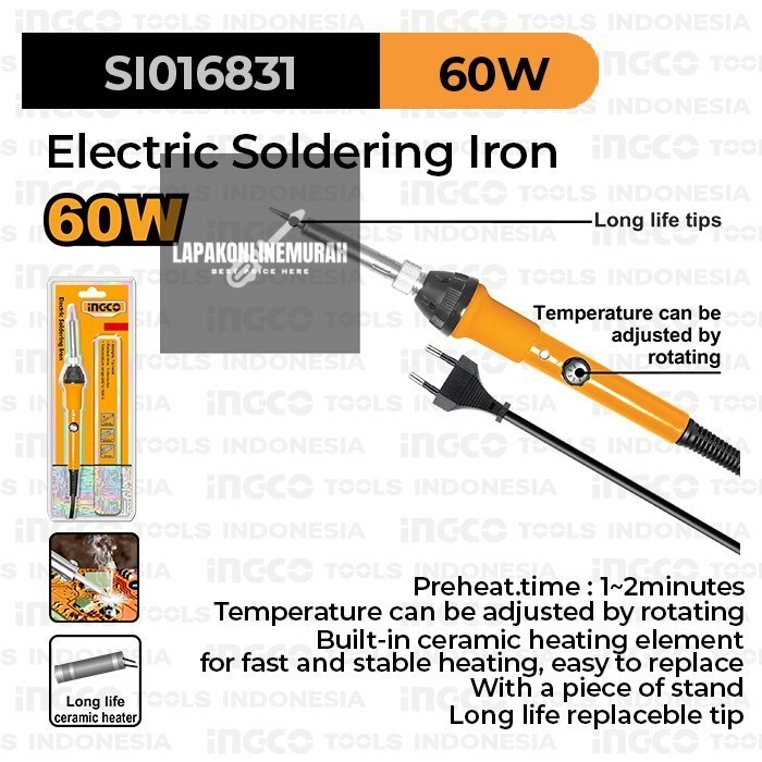 Electric Solder Iron (60W) INGCO SI016831 Alat Patri Listrik 220V