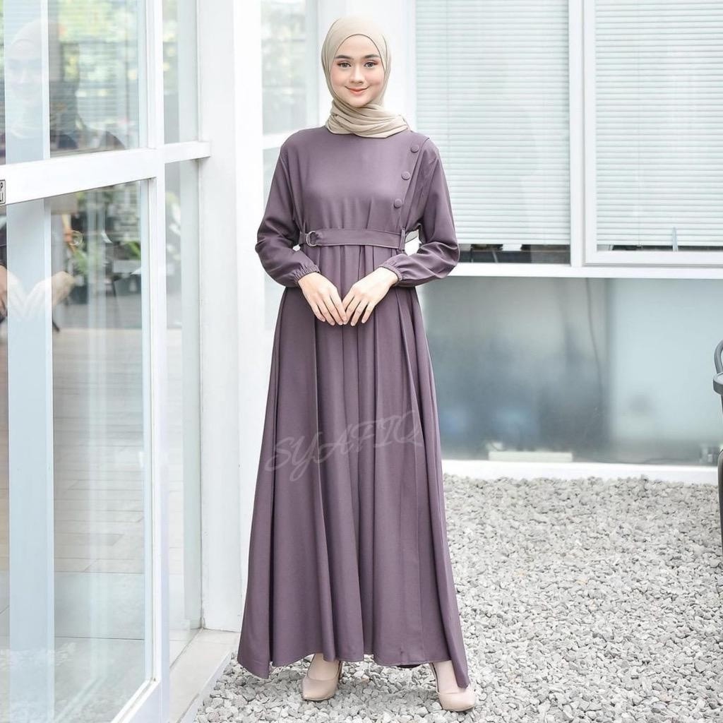 ADEM DAN HALUS Arumi Dress Gamis Wanita Muslim Simple dan Elegan