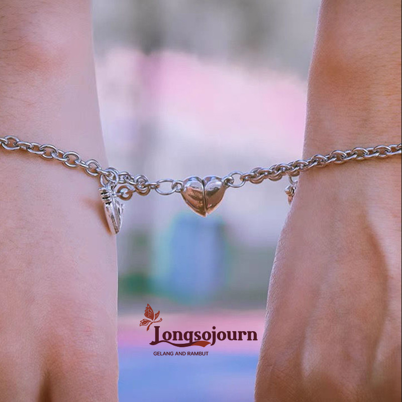 ✨COD Sepasang gelang kunci kunci magnet berbentuk hati-LSJ