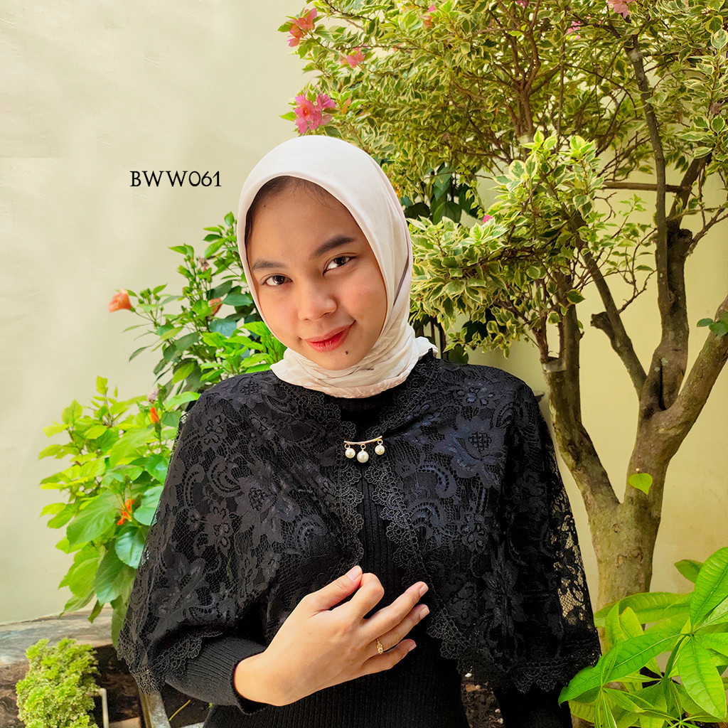 Bolero Pesta Hitam Motif Modern Wanita Bww061