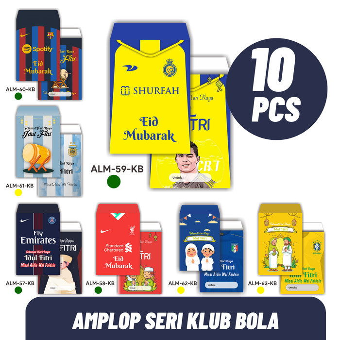 

PROMO 10 PCS AMPLOP LEBARAN MOTIF KLUB BOLA - TERLARIS
