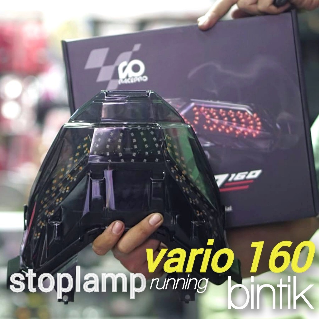 STOPLAMP RACEPRO  VARIO 160 RUNNING COSTUME 1 SET MIKA 3IN1 BINTIK 8 MODE MANUAL TOMBOL LAZY LAMPU R