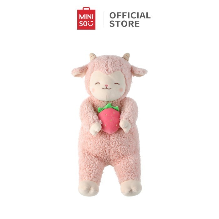 promsi toko MINISO Mainan Boneka Domba Lucu Seri Lamb Baa Dari - stroberi