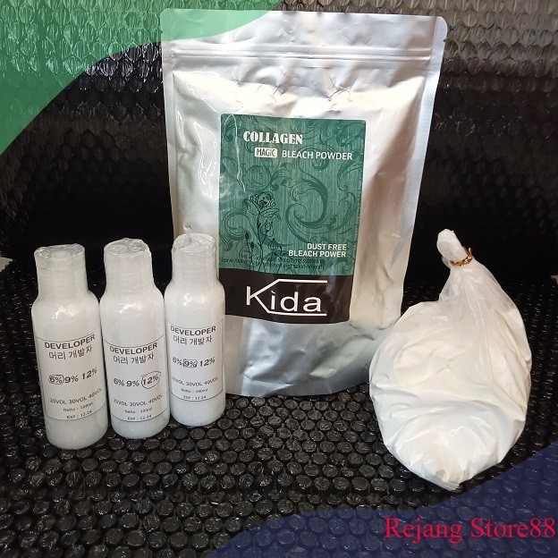 KIDA BLEACHING PUTIH + Developer Bleaching Rambut BLEACH POWDER KOREAN Bisa Bayar COD