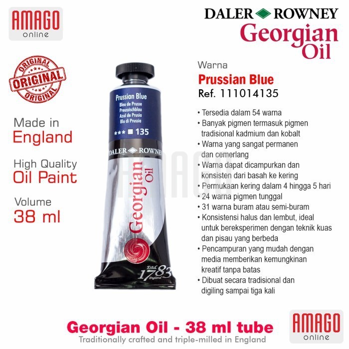 

DALER-ROWNEY Georgian Oil 38 ml - Cat Minyak Lukis - Prussian Blue - 111014135