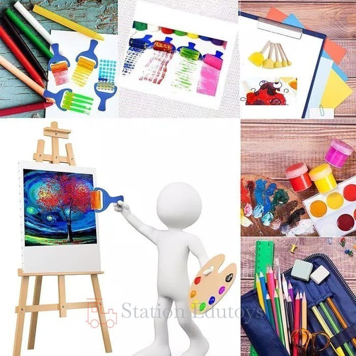 

[sta] Mainan Edukasi Anak 39pcs PERALATAN/KUAS LUKIS DIY SPONGE PRINTING Mainan Motorik dan Sensorik Anak