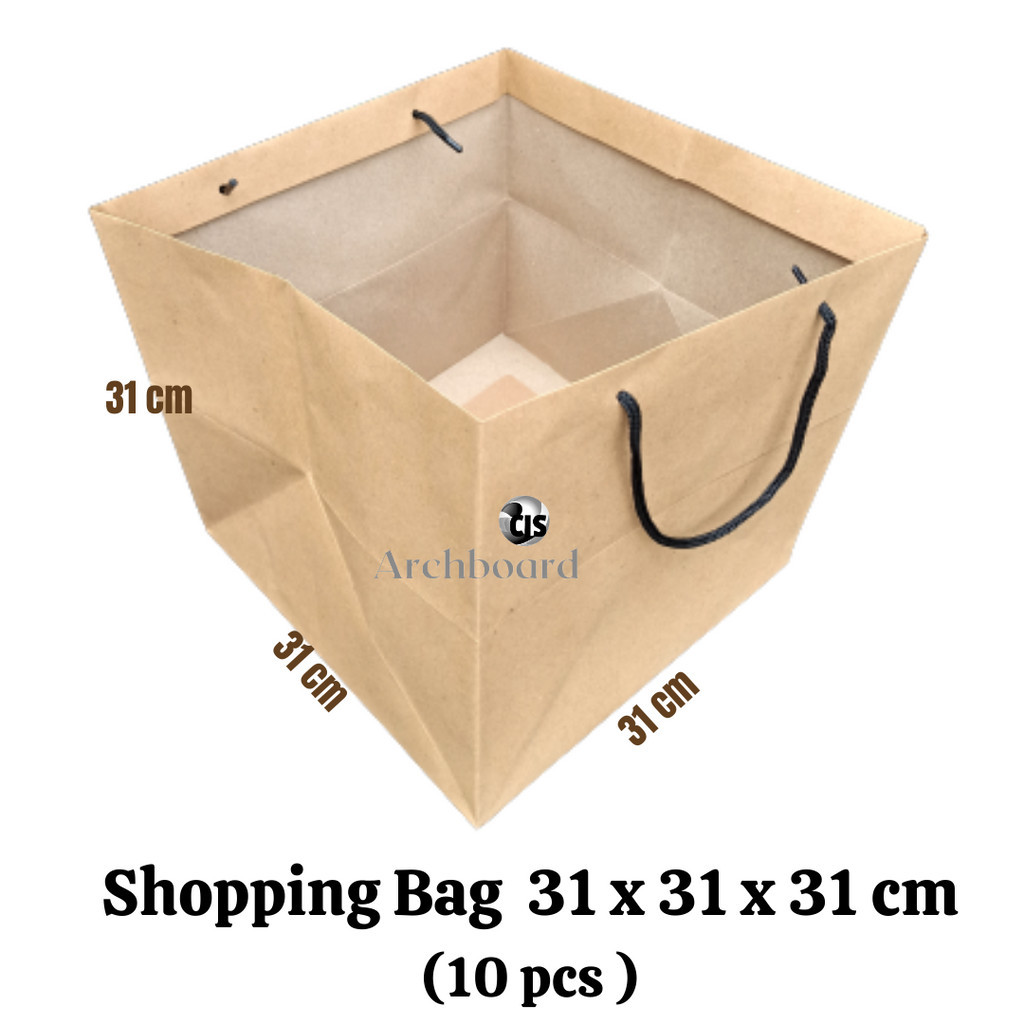

Shopping Bag 31x31x31 Craft Polos / Paper Bag + Tali Kur (10 pcs)