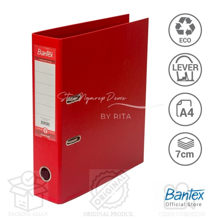 

Bantex Lever Arch File Ordner Plastic A4 7cm Red 1450 09 barang original seperti gambar