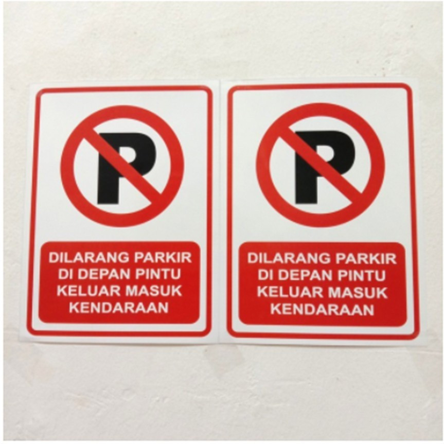 

SIGN STICKER VINYL DILARANG PARKIR UKURAN 15X20CM & 23x30CM