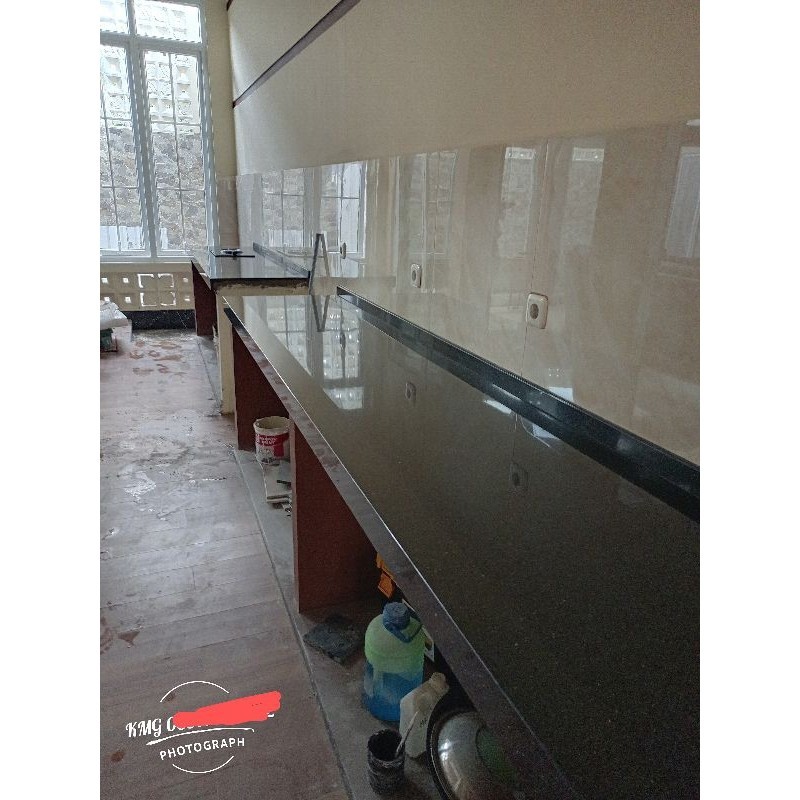 DP Granit black gold top table kitchen Sentul Bogor