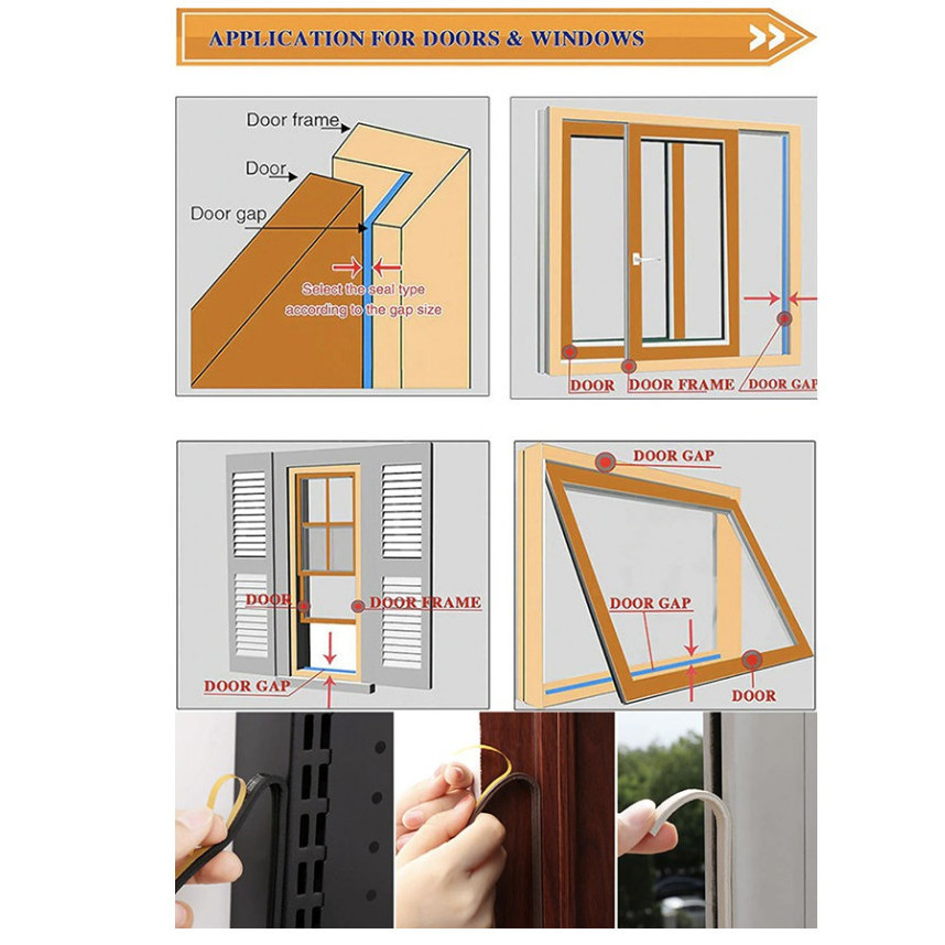 Mohair Moher Seal penutup celah pintu &jendela kedap suara anti bising - PUTIH TYPE D, 2.5Mter X2bar