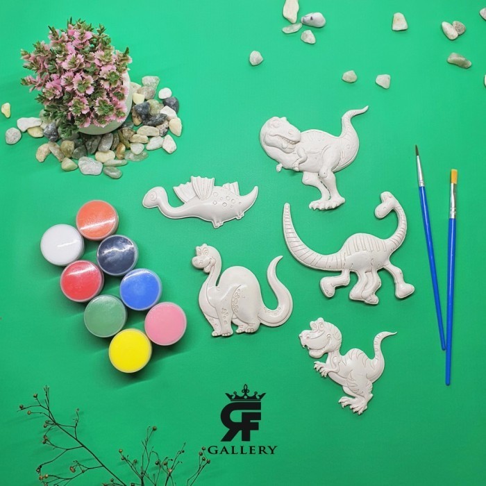

Paket Lukis Dinosaurus Magnet Isi 5pcs Lengkap Dengan Cat Air Kuas