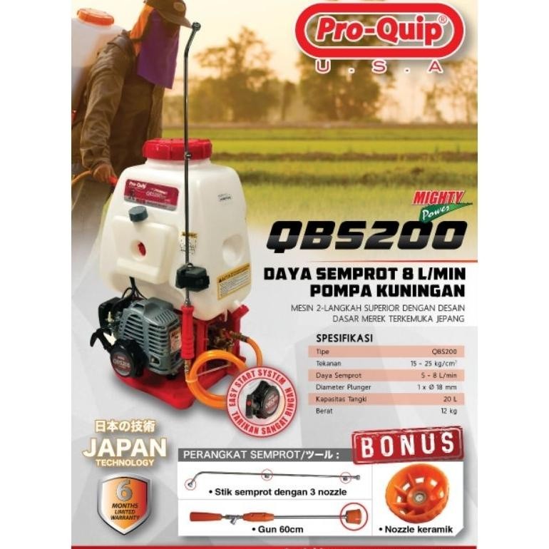 Ready Mesin Semprot Pertanian 2 Tak Pro-Quip QBS200 / Mesin Semprot Hama 2 Tak 20 Liter Pro-Quip QBS
