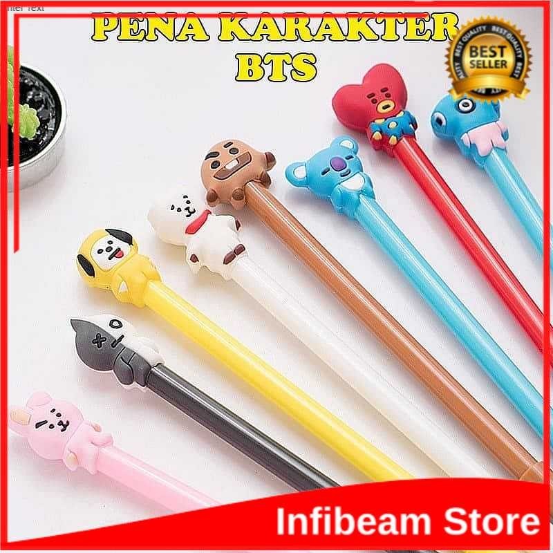 

Pulpen Karakter BT21 BTS Pena Gel Cair Karakter Kartun Kpop Unyu Motif