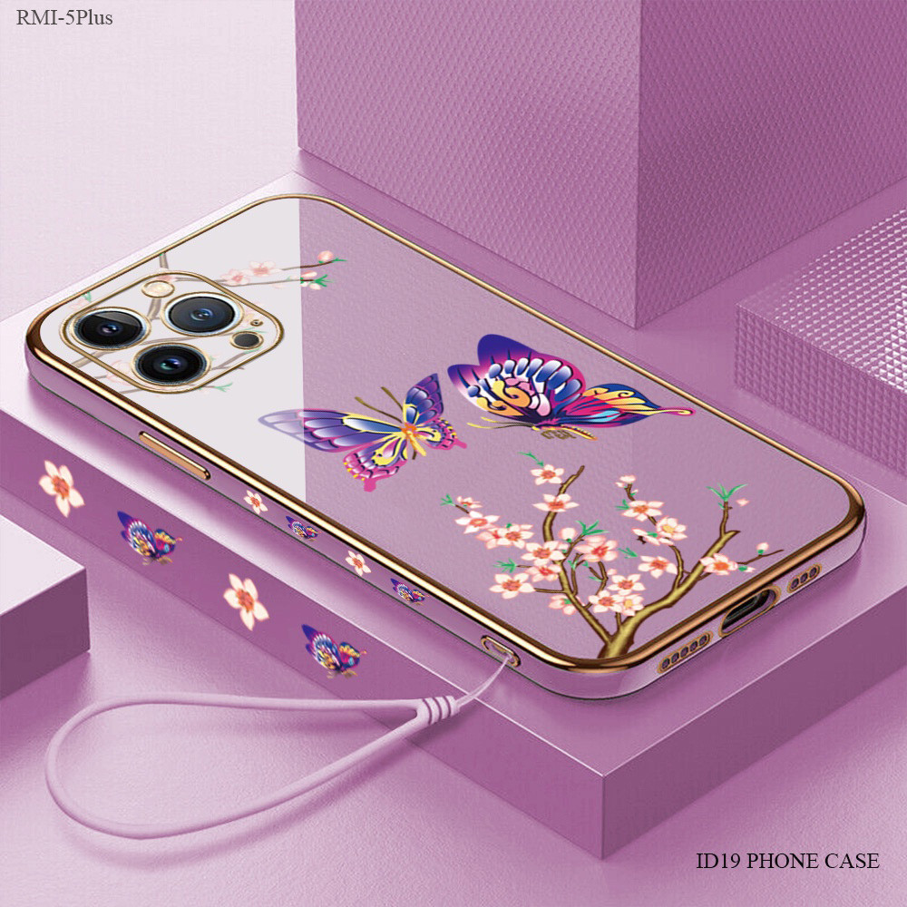 Fashion Lanyard Casing Hp For Xiaomi Redmi 5 Plus Untuk Phone Soft Case Tali Gantungan Cesing Softca