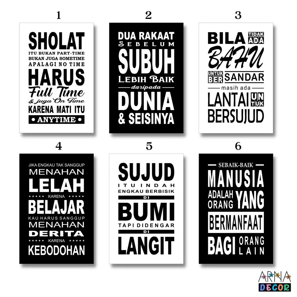 Bruno HIASAN DINDING QUOTES ISLAM / Dekorasi Dinding Islam / Walldecor Islami