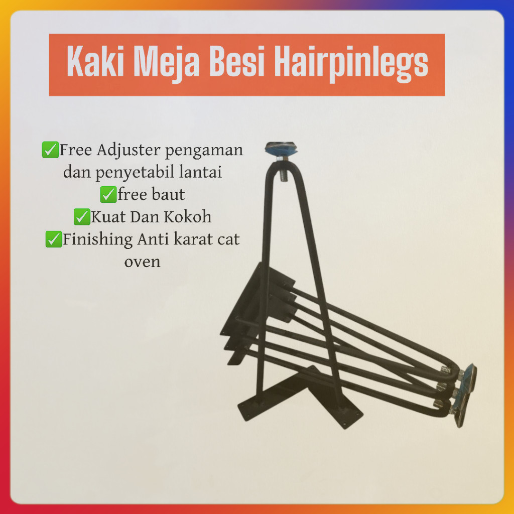KAKI MEJA BESI/KAKI MEJA MURAH/HAIRPIN LEGS KAKI MEJA INDUSTRIAL - Adjuster