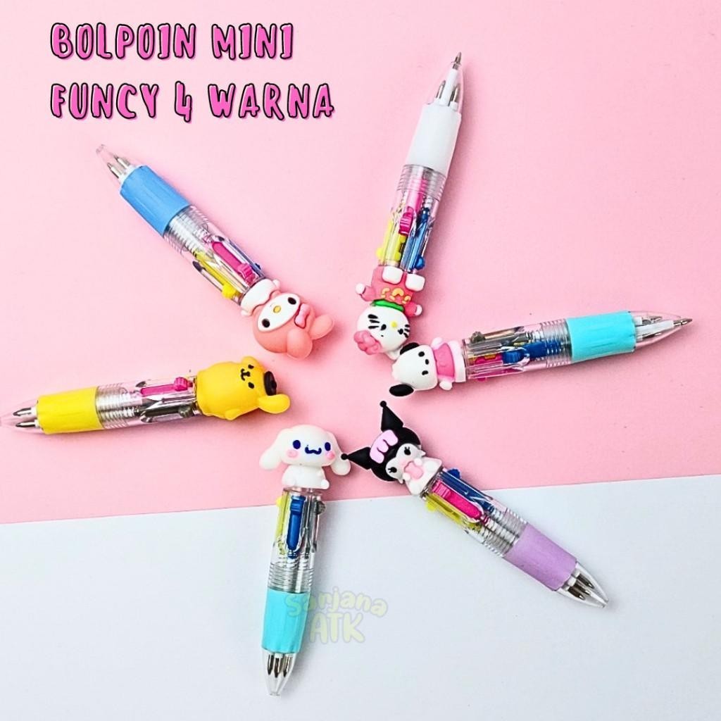 

(1 Pcs) Bolpoin Mini Funcy Pen 4 Warna / Pen Mini Cartoon 4 Warna Labubu sanrio