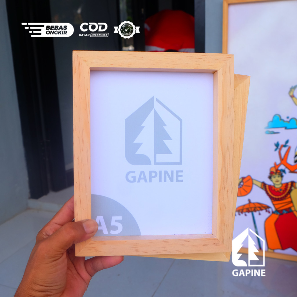 Gapine - Bingkai A5 Bingkai Frame Kayu Pigura Kayu