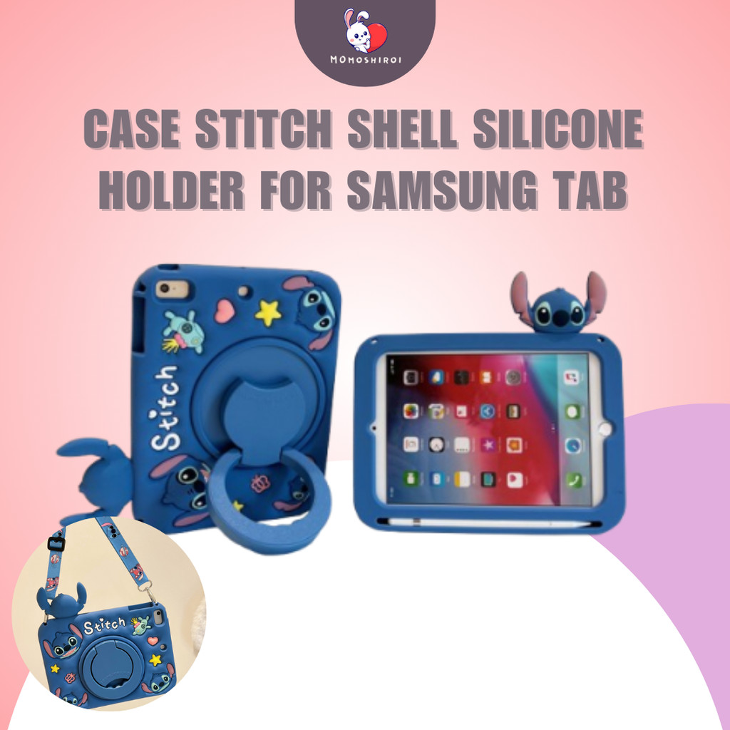 Case Motif Lilo & Stitch And Stand Holder Ring Samsung Galaxy Tab A 8.0 T295 T290 T297 / A7 Lite T22